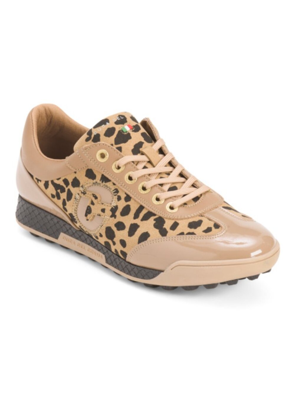 DUCA DEL COSMA Made In Portugal Patent Leather King Cheetah Golf Sneakers
